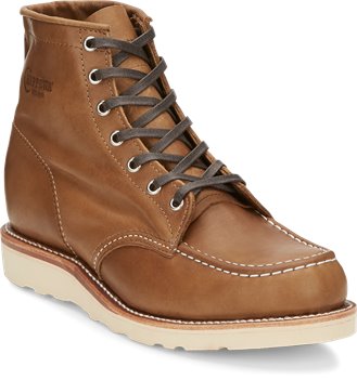 Chippewa Boots 6 Tan Baldwin Mocc Toe Lace Up in Tan Chippewa